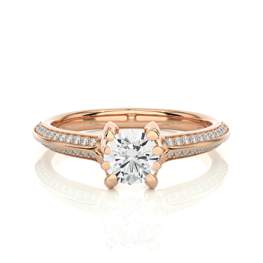 10k Solid White Gold Engagement Ring With Round Cut Lab Grown Diamond Perfect Gift For Her - HIGHCARAT DIAMONDS