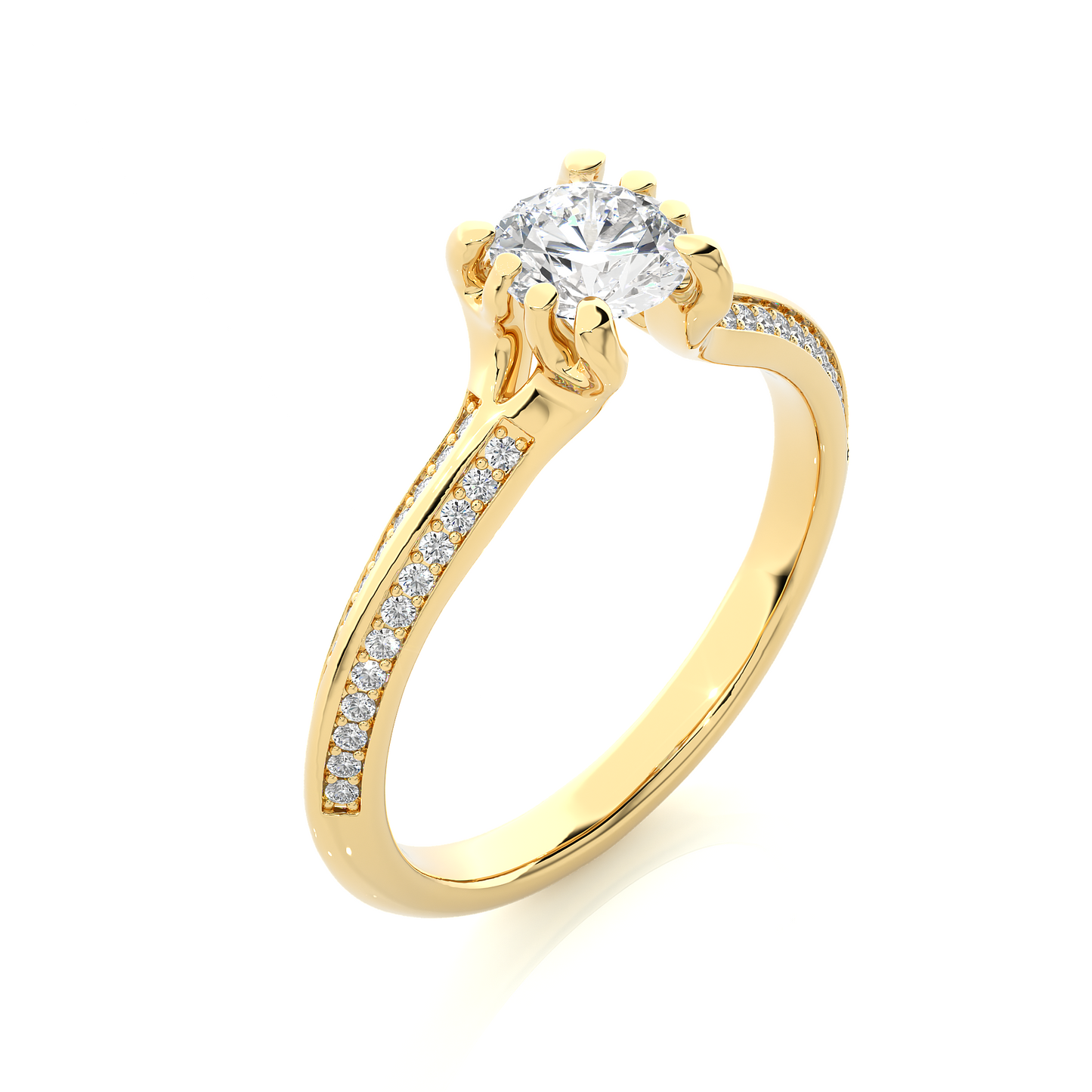 10k Solid White Gold Engagement Ring With Round Cut Lab Grown Diamond Perfect Gift For Her - HIGHCARAT DIAMONDS