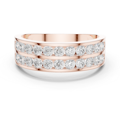 10k Solid White Gold Natural & Lab Grown Round Shapes Diamond Esthetical Men's Diamond Ring - HIGHCARAT DIAMONDS