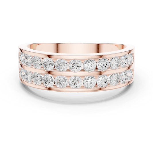 10k Solid White Gold Natural & Lab Grown Round Shapes Diamond Esthetical Men's Diamond Ring - HIGHCARAT DIAMONDS