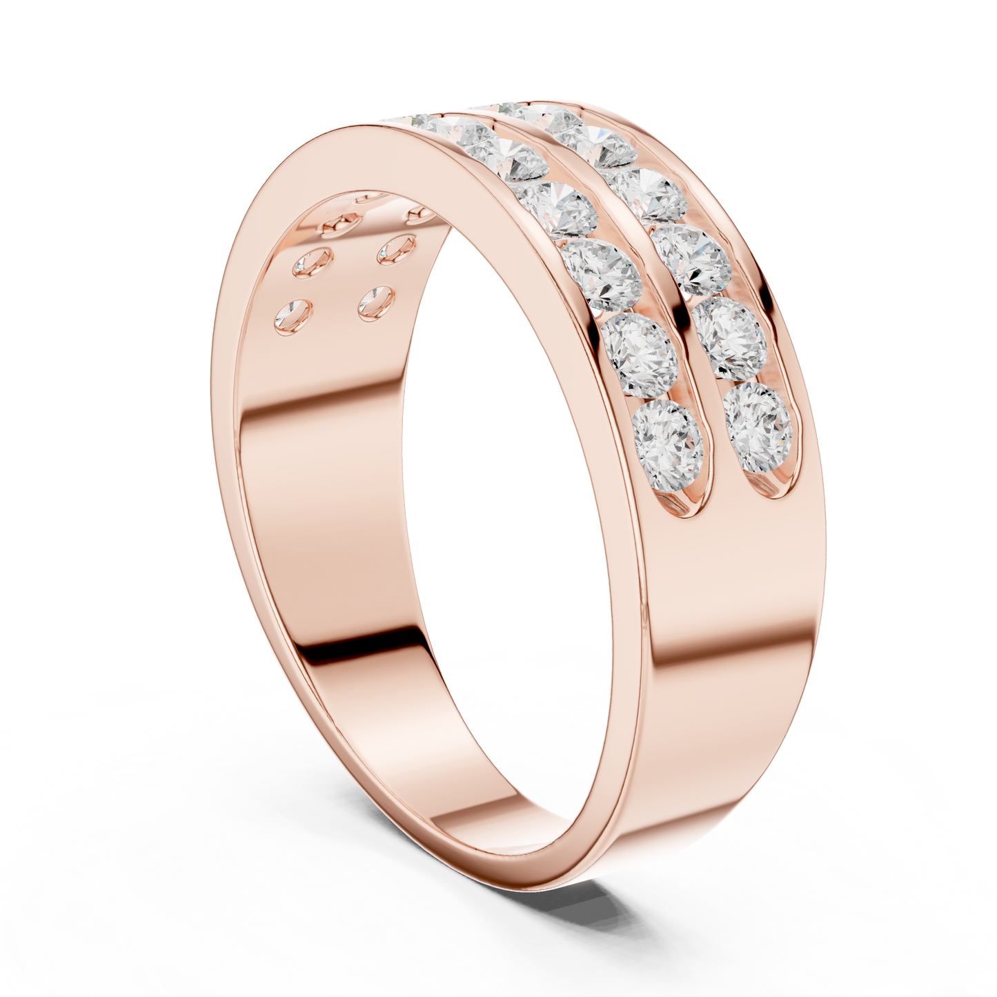 10k Solid White Gold Natural & Lab Grown Round Shapes Diamond Esthetical Men's Diamond Ring - HIGHCARAT DIAMONDS