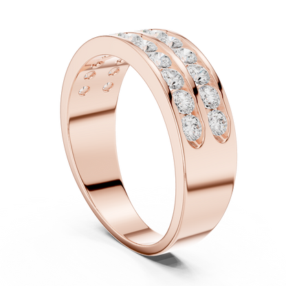 10k Solid White Gold Natural & Lab Grown Round Shapes Diamond Esthetical Men's Diamond Ring - HIGHCARAT DIAMONDS