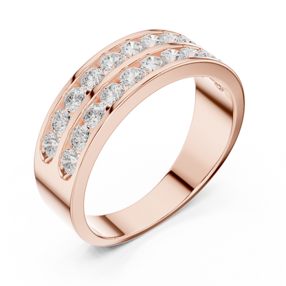 10k Solid White Gold Natural & Lab Grown Round Shapes Diamond Esthetical Men's Diamond Ring - HIGHCARAT DIAMONDS