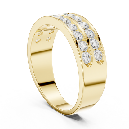 10k Solid White Gold Natural & Lab Grown Round Shapes Diamond Esthetical Men's Diamond Ring - HIGHCARAT DIAMONDS