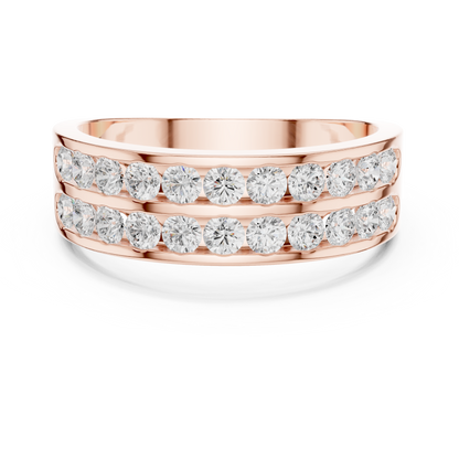 10k Solid White Gold Natural & Lab Grown Round Shapes Diamond Esthetical Men's Diamond Ring - HIGHCARAT DIAMONDS