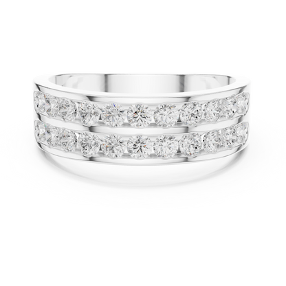 10k Solid White Gold Natural & Lab Grown Round Shapes Diamond Esthetical Men's Diamond Ring - HIGHCARAT DIAMONDS