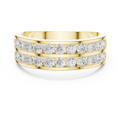 10k Solid White Gold Natural & Lab Grown Round Shapes Diamond Esthetical Men's Diamond Ring - HIGHCARAT DIAMONDS