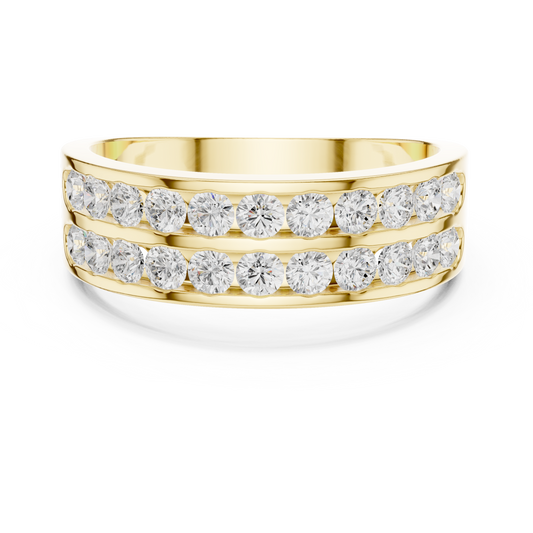 10k Solid White Gold Natural & Lab Grown Round Shapes Diamond Esthetical Men's Diamond Ring - HIGHCARAT DIAMONDS