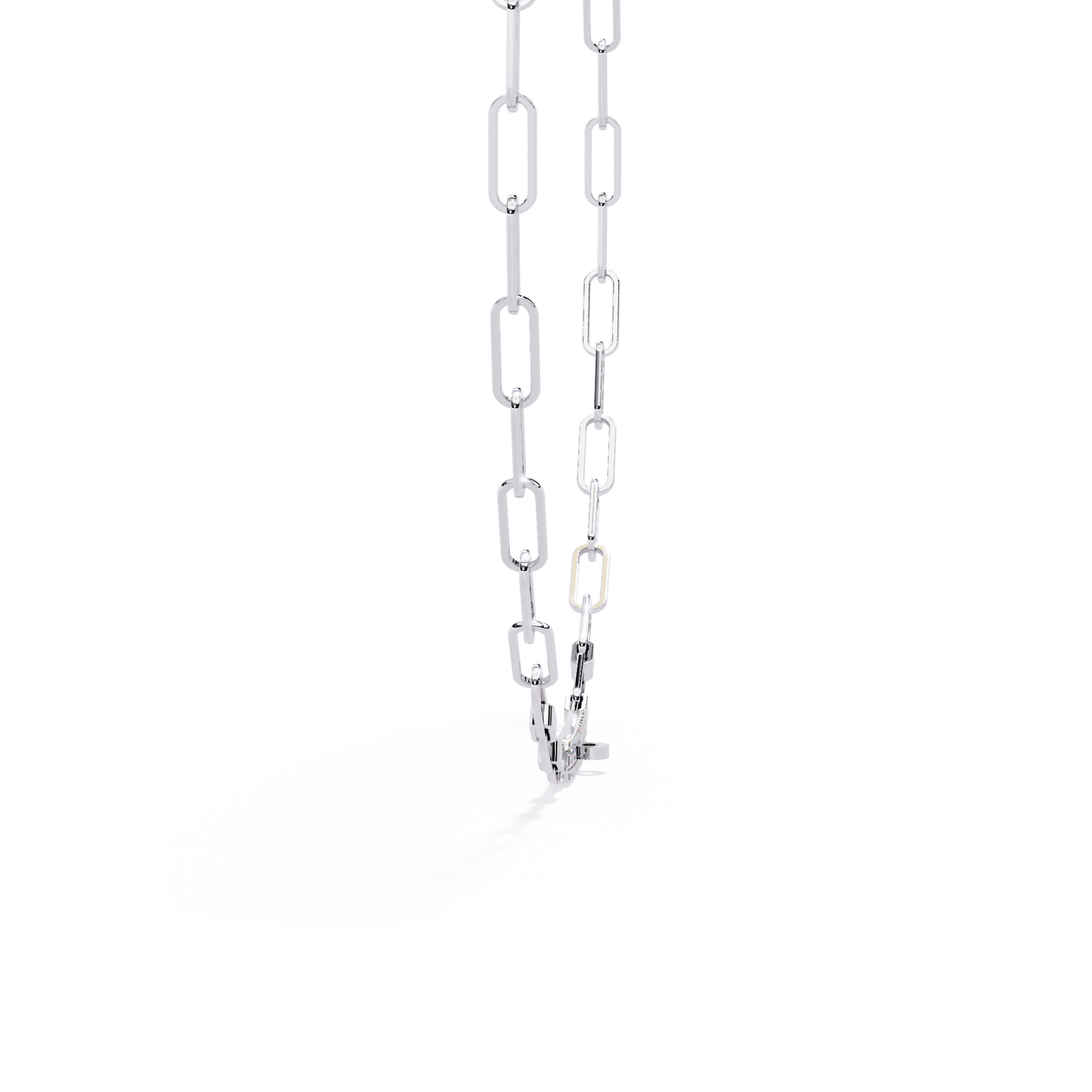 10k Solid White Gold  Round Cut Lab Grown And Natural  Unique Cluster Art Deco Daily Wear Chain Necklace - HIGHCARAT DIAMONDS