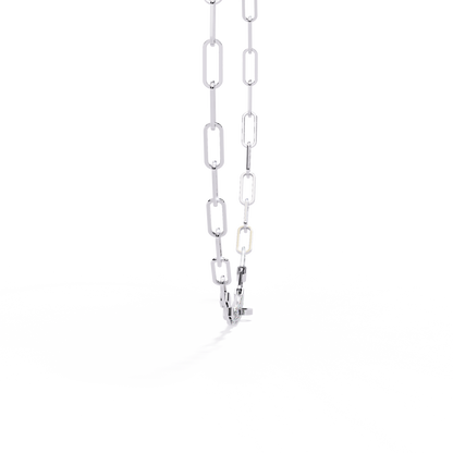 10k Solid White Gold  Round Cut Lab Grown And Natural  Unique Cluster Art Deco Daily Wear Chain Necklace - HIGHCARAT DIAMONDS