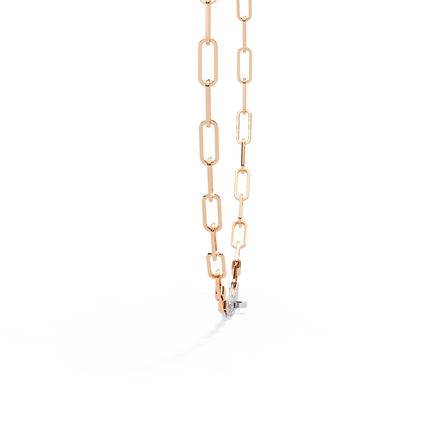 10k Solid White Gold  Round Cut Lab Grown And Natural  Unique Cluster Art Deco Daily Wear Chain Necklace - HIGHCARAT DIAMONDS