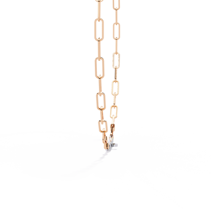 10k Solid White Gold  Round Cut Lab Grown And Natural  Unique Cluster Art Deco Daily Wear Chain Necklace - HIGHCARAT DIAMONDS