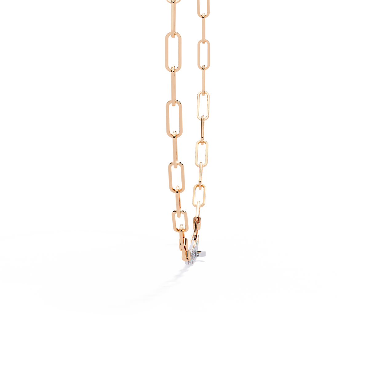 10k Solid White Gold  Round Cut Lab Grown And Natural  Unique Cluster Art Deco Daily Wear Chain Necklace - HIGHCARAT DIAMONDS