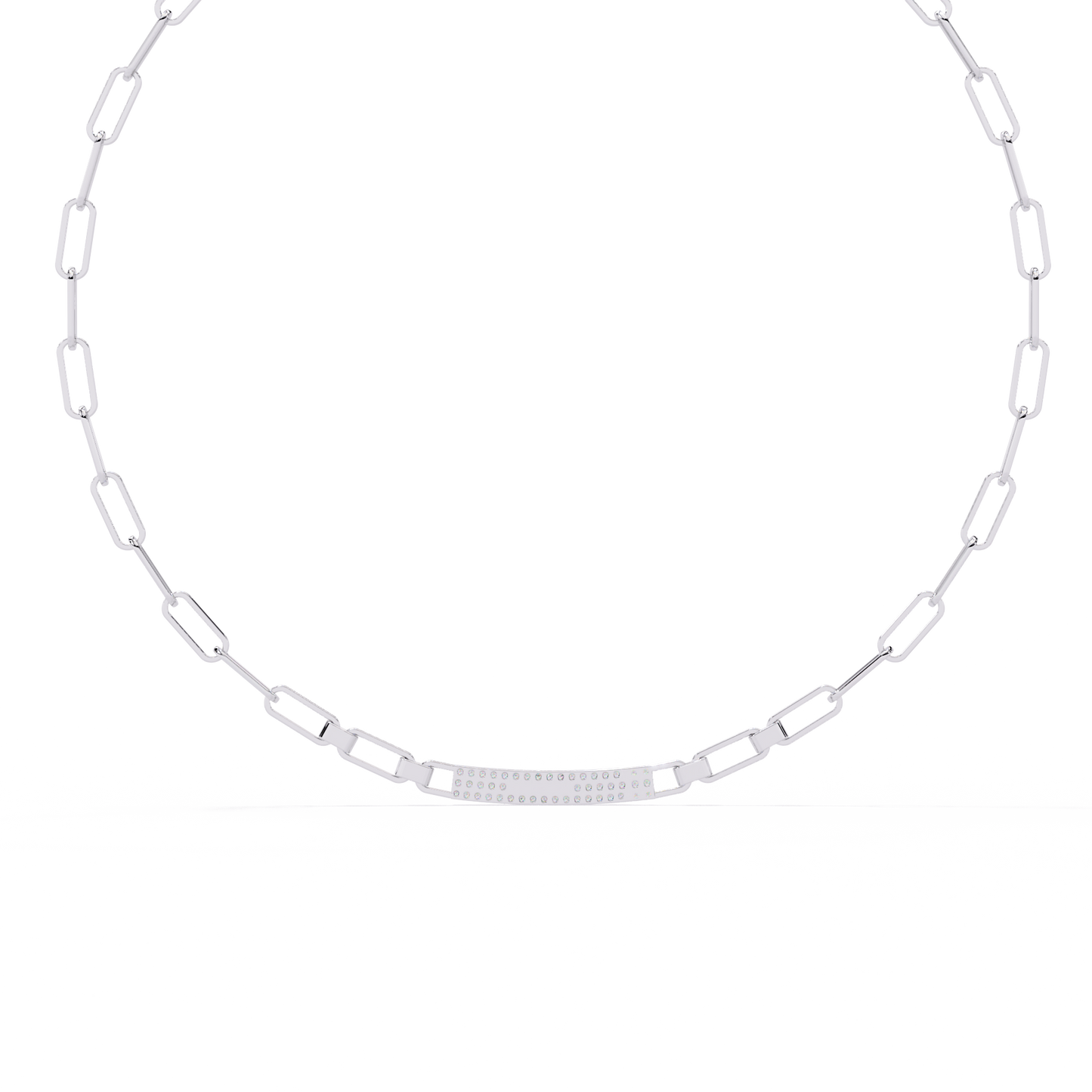10k Solid White Gold  Round Cut Lab Grown And Natural  Unique Cluster Art Deco Daily Wear Chain Necklace - HIGHCARAT DIAMONDS