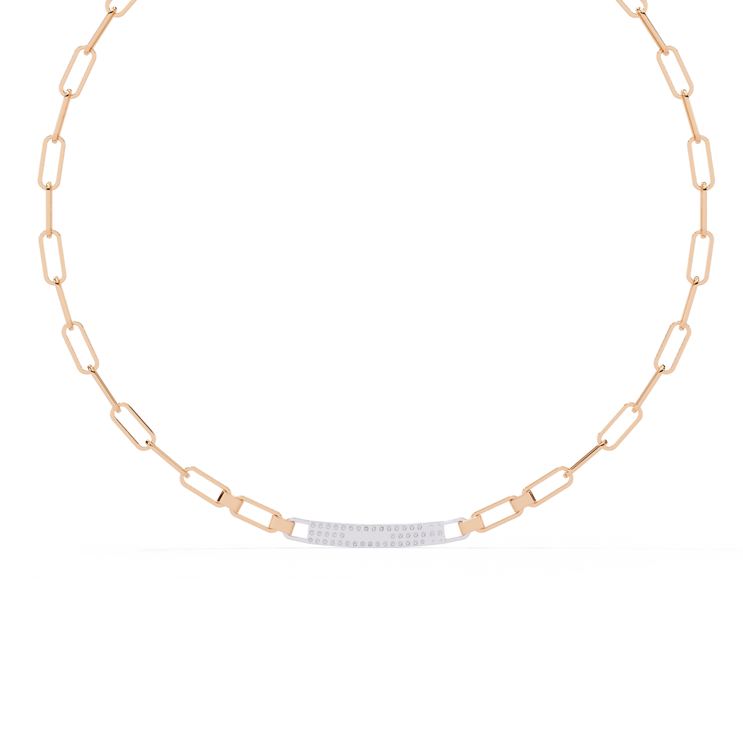 10k Solid White Gold  Round Cut Lab Grown And Natural  Unique Cluster Art Deco Daily Wear Chain Necklace - HIGHCARAT DIAMONDS