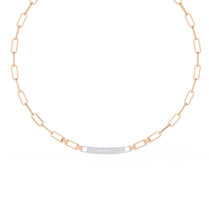 10k Solid White Gold  Round Cut Lab Grown And Natural  Unique Cluster Art Deco Daily Wear Chain Necklace - HIGHCARAT DIAMONDS