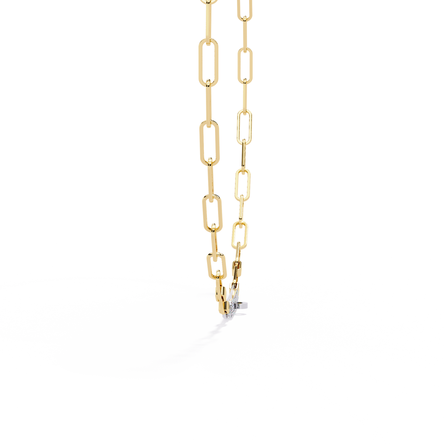 10k Solid White Gold  Round Cut Lab Grown And Natural  Unique Cluster Art Deco Daily Wear Chain Necklace - HIGHCARAT DIAMONDS
