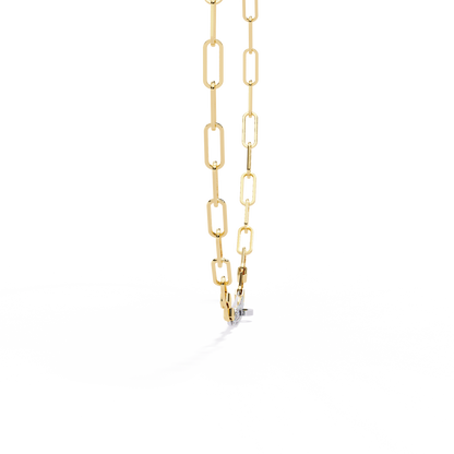 10k Solid White Gold  Round Cut Lab Grown And Natural  Unique Cluster Art Deco Daily Wear Chain Necklace - HIGHCARAT DIAMONDS