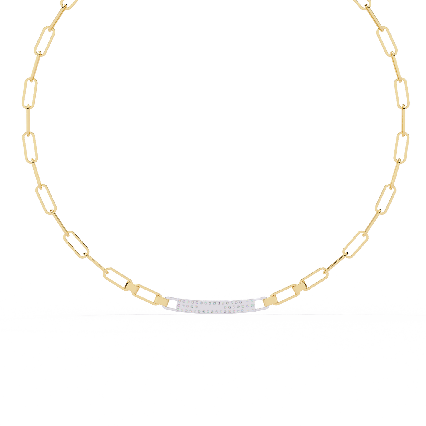 10k Solid White Gold  Round Cut Lab Grown And Natural  Unique Cluster Art Deco Daily Wear Chain Necklace - HIGHCARAT DIAMONDS