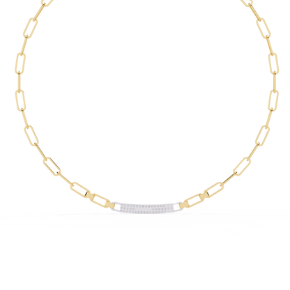 10k Solid White Gold  Round Cut Lab Grown And Natural  Unique Cluster Art Deco Daily Wear Chain Necklace - HIGHCARAT DIAMONDS