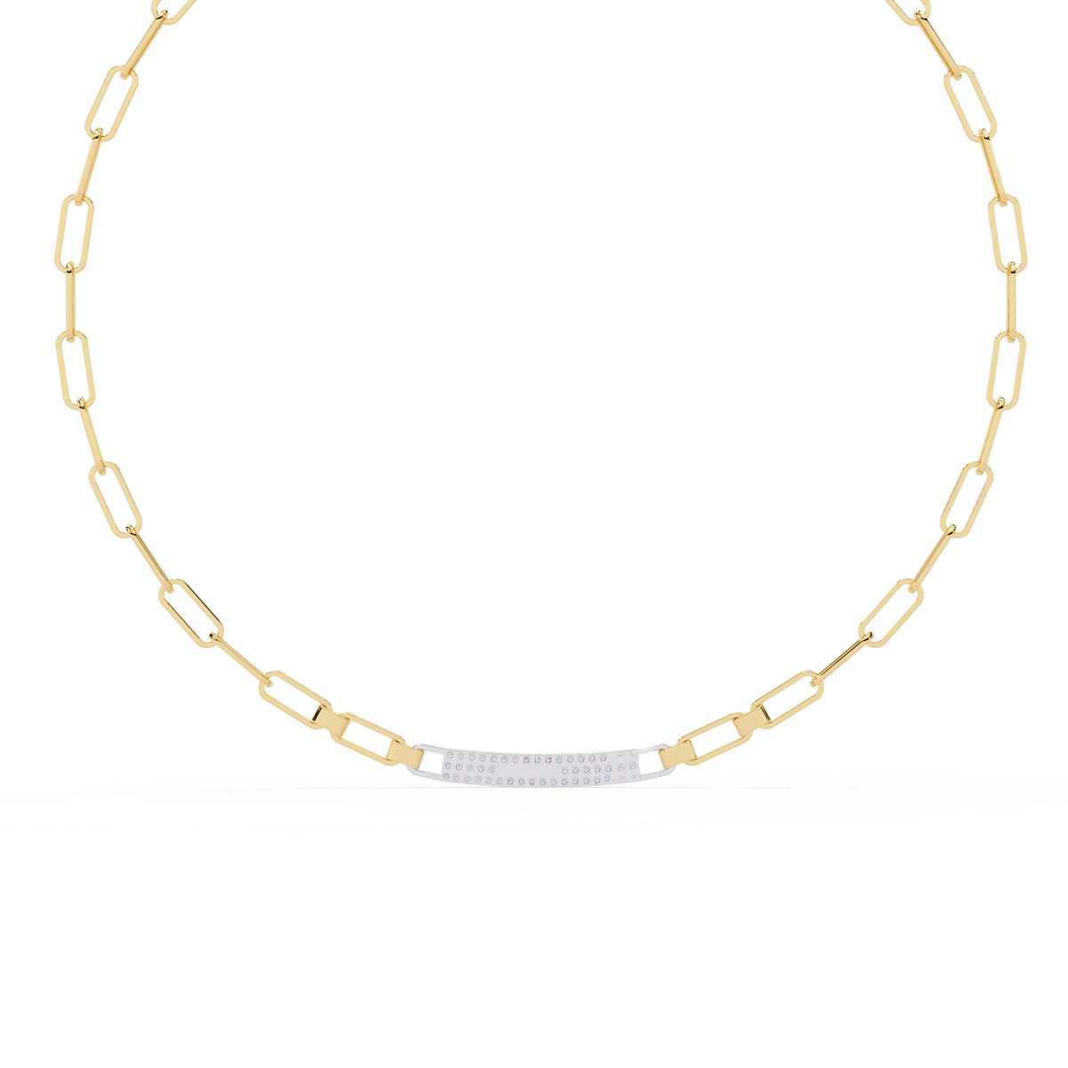 10k Solid White Gold  Round Cut Lab Grown And Natural  Unique Cluster Art Deco Daily Wear Chain Necklace - HIGHCARAT DIAMONDS