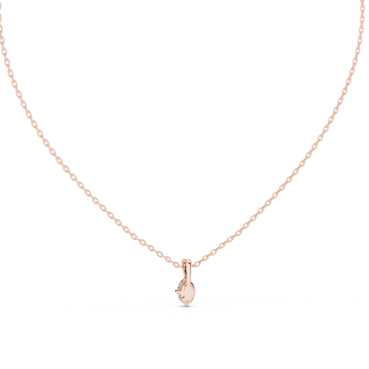 10K White Gold One Carat Lab Grown Solitaire Diamond Pendant Alternate Angle