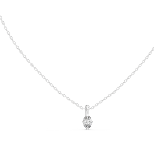 0.50 Oval Cut Stunning Labgrown Diamond Solitaire Pendant For Her In 14K solid Gold - HIGHCARAT DIAMONDS