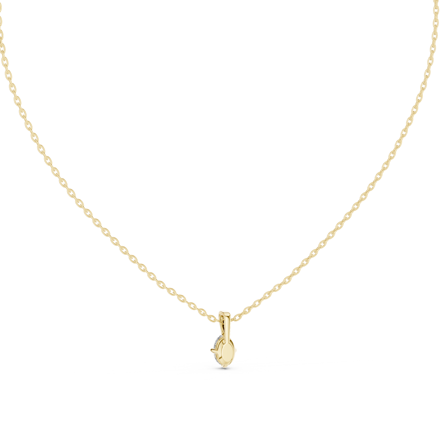 0.50 Oval Cut Stunning Labgrown Diamond Solitaire Pendant For Her In 14K solid Gold - HIGHCARAT DIAMONDS