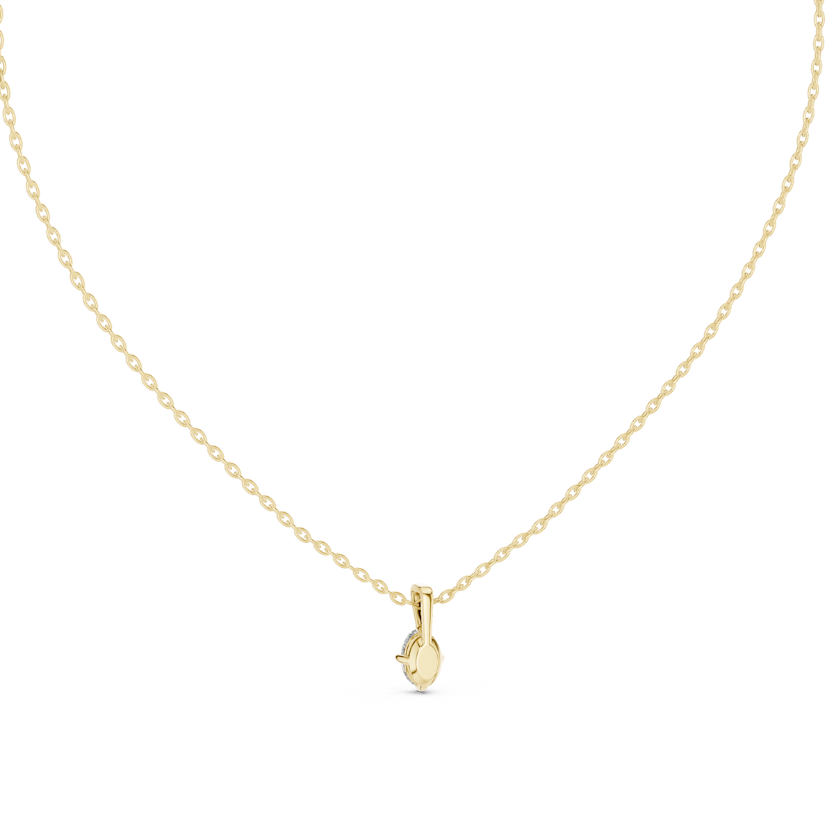 One Carat Lab Grown Diamond Pendant in White Gold Top View