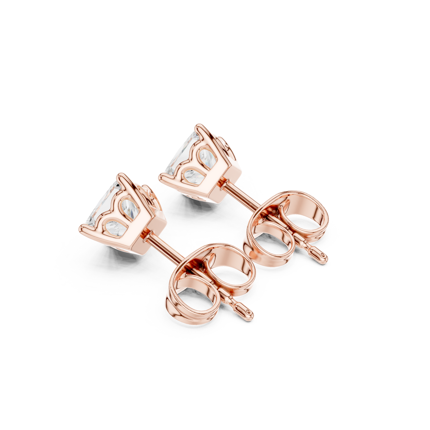 10kSolid White Gold Princess Cut Lab Grown Diamond Wedding Wear Classic Look Diamond Earring For Girl