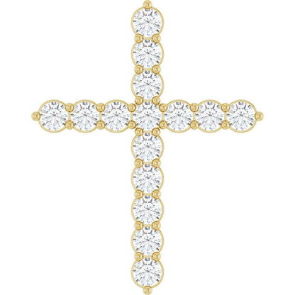 14K Yellow 1/4 CTW Lab-Grown Diamond Cross Pendant