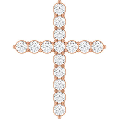 14K Yellow 1/4 CTW Lab-Grown Diamond Cross Pendant