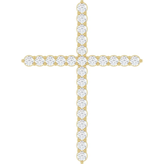 14K Yellow 1/4 CTW Lab-Grown Diamond Cross Pendant