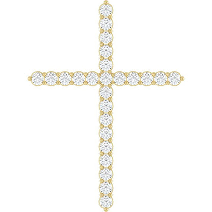 14K Yellow 1/4 CTW Lab-Grown Diamond Cross Pendant