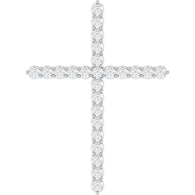 14K Yellow 1/4 CTW Lab-Grown Diamond Cross Pendant