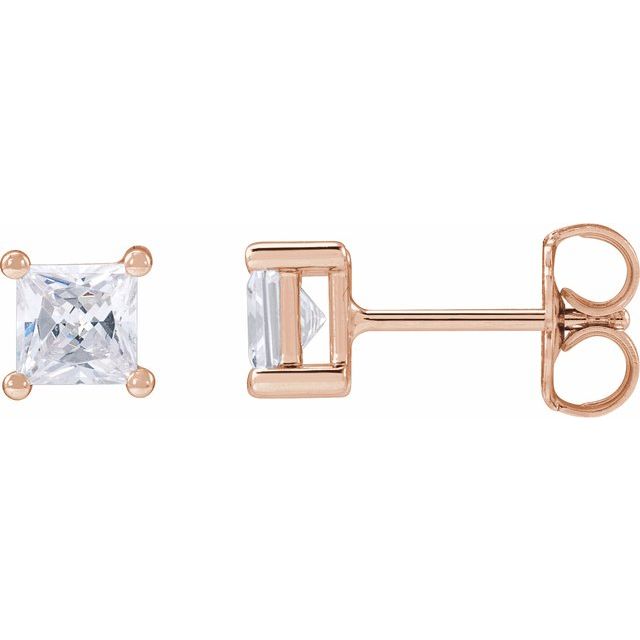 14K White  Square 1/5 CTW Lab-Grown Diamond Earrings