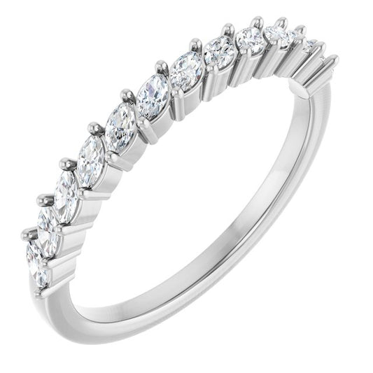 14K White 3/8 CTW Lab-Grown Diamond Anniversary Band