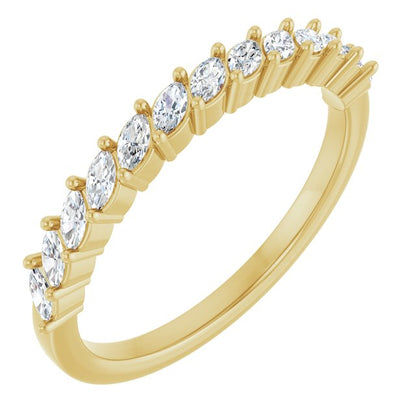 14K White 3/8 CTW Lab-Grown Diamond Anniversary Band