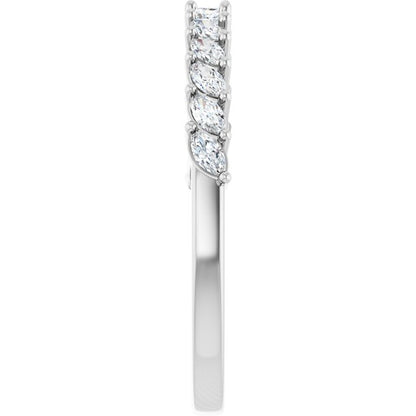 14K White 3/8 CTW Lab-Grown Diamond Anniversary Band