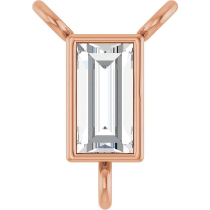 14K Rose 1/8 CT Lab-Grown Diamond Pendants Center