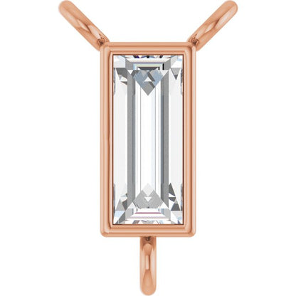 14K Rose 1/8 CT Lab-Grown Diamond Pendants Center