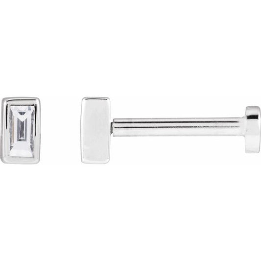 14K White .04 CT Lab-Grown Diamond Stud Earring