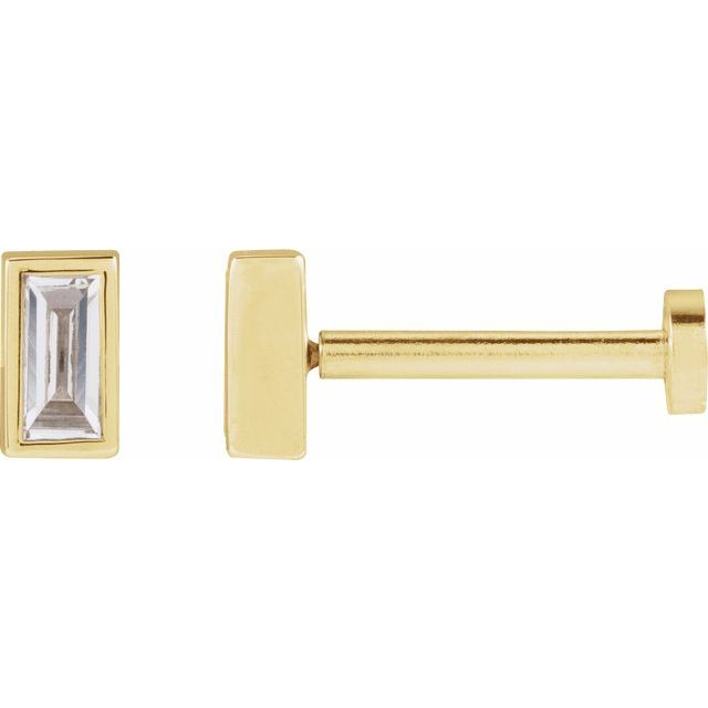 14K White .04 CT Lab-Grown Diamond Stud Earring