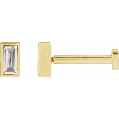 14K White .04 CT Lab-Grown Diamond Stud Earring