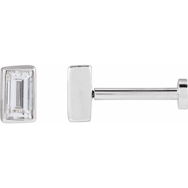 14K White .04 CT Lab-Grown Diamond Stud Earring