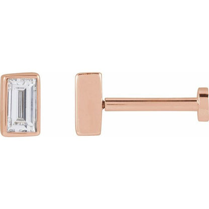 14K White .04 CT Lab-Grown Diamond Stud Earring
