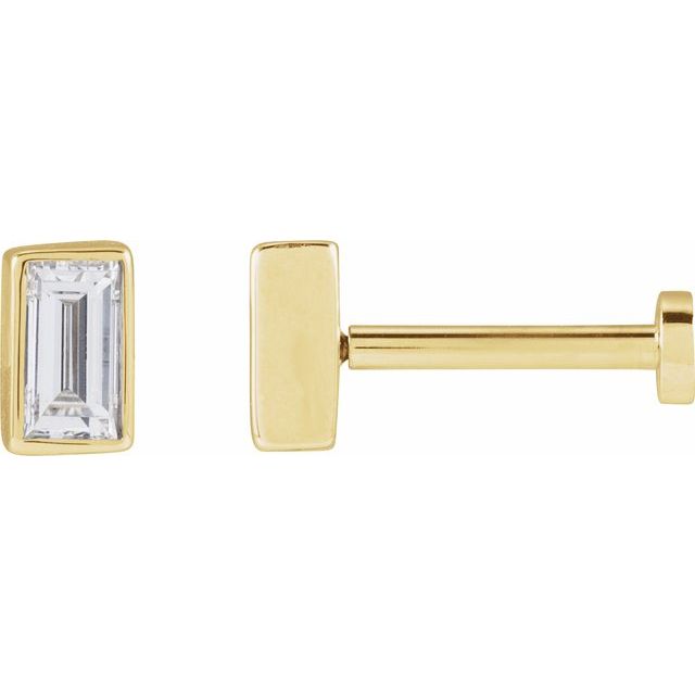 14K White .04 CT Lab-Grown Diamond Stud Earring