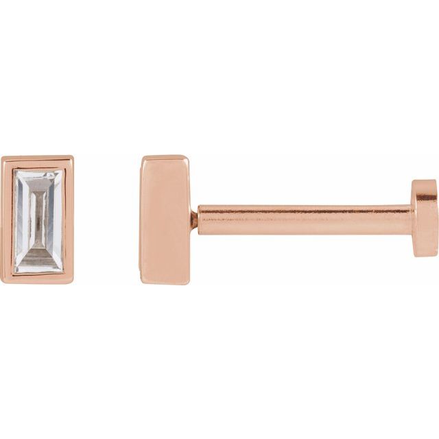 14K White .04 CT Lab-Grown Diamond Stud Earring