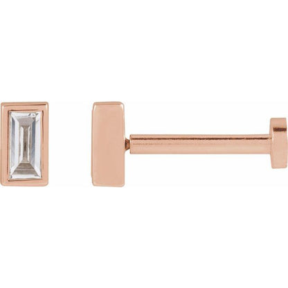 14K White .04 CT Lab-Grown Diamond Stud Earring