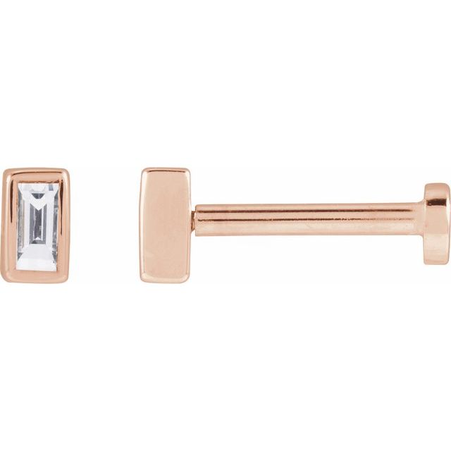 14K White .04 CT Lab-Grown Diamond Stud Earring